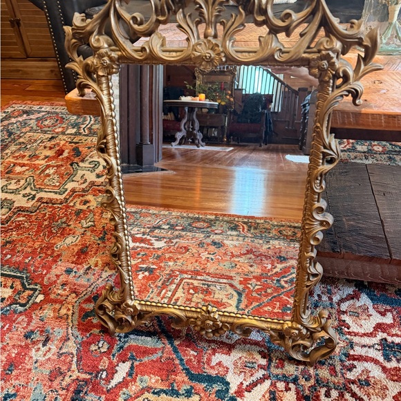 Antique Gold Ornate Baroque Wall Mirror